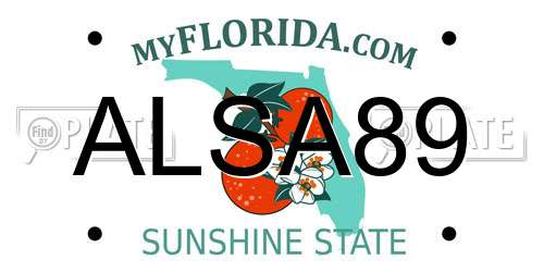 ALSA89 Florida License Plate