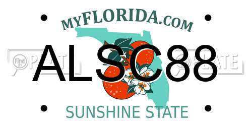 ALSC88 Florida License Plate
