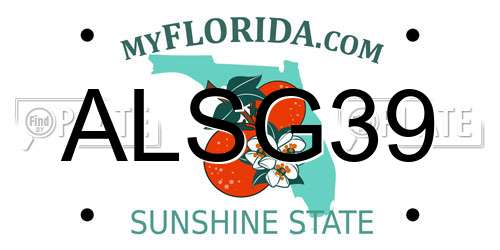 ALSG39 Florida License Plate
