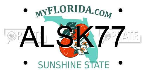 ALSK77 Florida License Plate