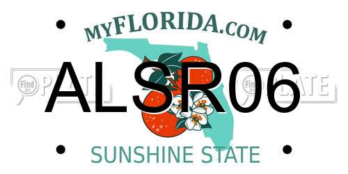 ALSR06 Florida License Plate