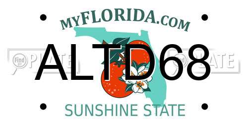 ALTD68 Florida License Plate
