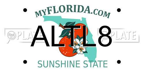 ALTL8 Florida License Plate