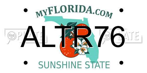 ALTR76 Florida License Plate