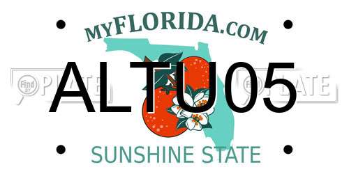ALTU05 Florida License Plate
