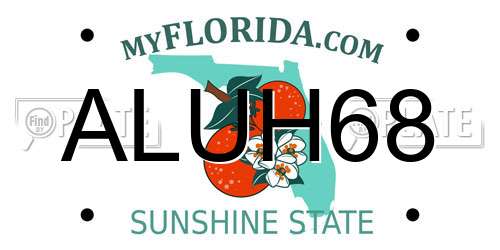 ALUH68 Florida License Plate