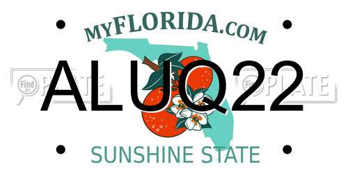 ALUQ22 Florida License Plate