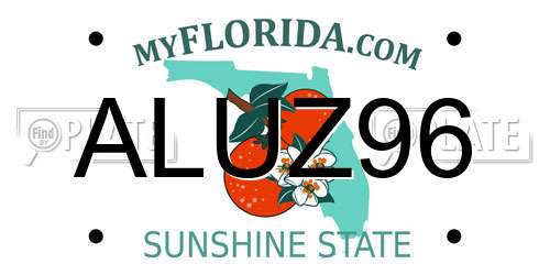 ALUZ96 Florida License Plate