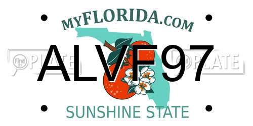 ALVF97 Florida License Plate