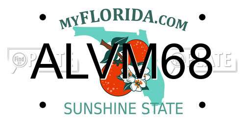 ALVM68 Florida License Plate