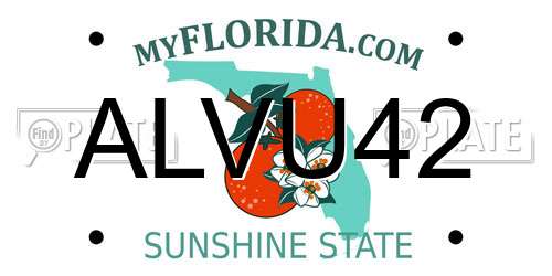 ALVU42 Florida License Plate