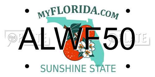 ALWF50 Florida License Plate