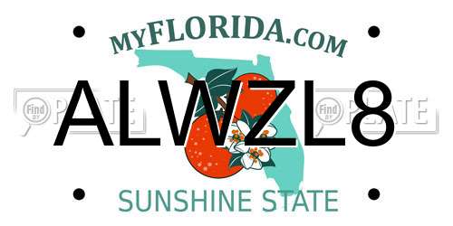 ALWZL8 Florida License Plate
