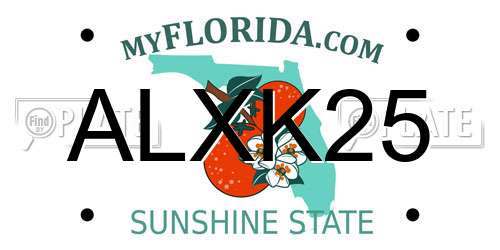 ALXK25 Florida License Plate