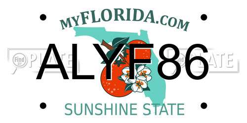 ALYF86 Florida License Plate