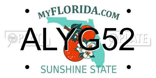 ALYG52 Florida License Plate