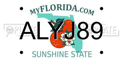 ALYJ89 Florida License Plate