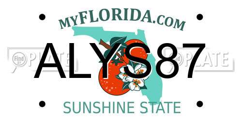 ALYS87 Florida License Plate