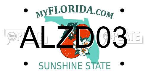 ALZD03 Florida License Plate