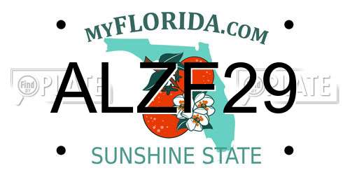 ALZF29 Florida License Plate