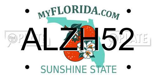 ALZH52 Florida License Plate