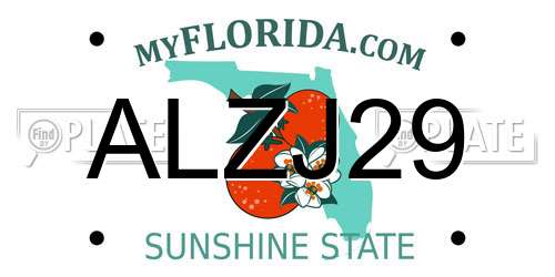 ALZJ29 Florida License Plate