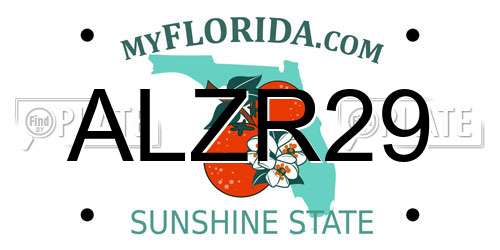ALZR29 Florida License Plate
