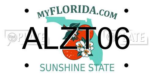 ALZT06 Florida License Plate