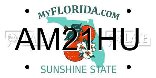 AM21HU Florida License Plate