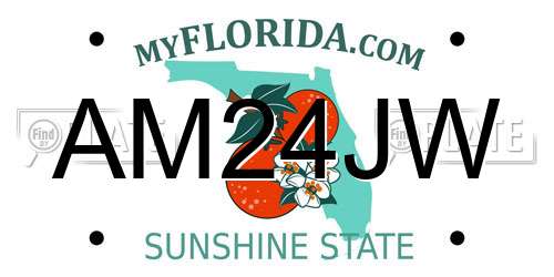 AM24JW Florida License Plate