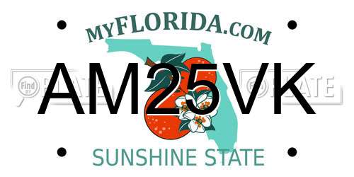 AM25VK Florida License Plate