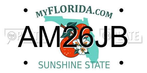 AM26JB Florida License Plate