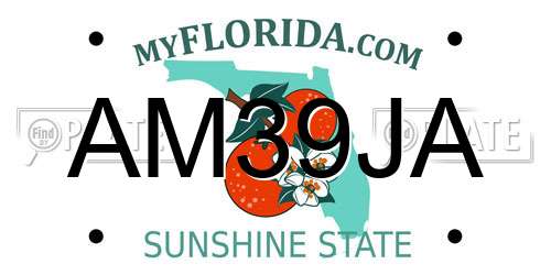 AM39JA Florida License Plate