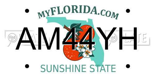 AM44YH Florida License Plate