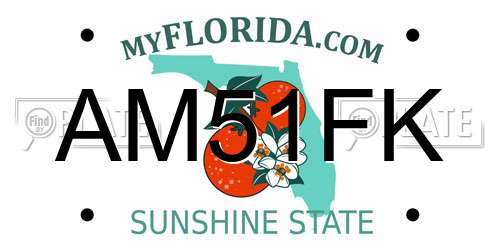 AM51FK Florida License Plate