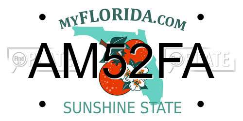 AM52FA Florida License Plate