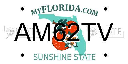 AM62TV Florida License Plate