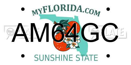 AM64GC Florida License Plate