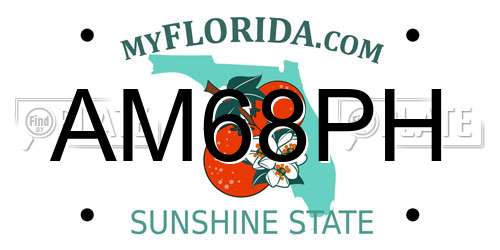 AM68PH Florida License Plate