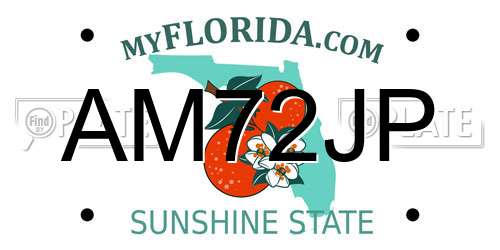AM72JP Florida License Plate