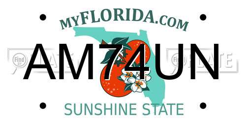 AM74UN Florida License Plate