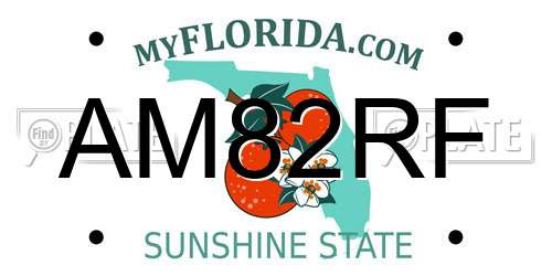 AM82RF Florida License Plate