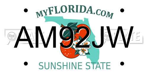 AM92JW Florida License Plate