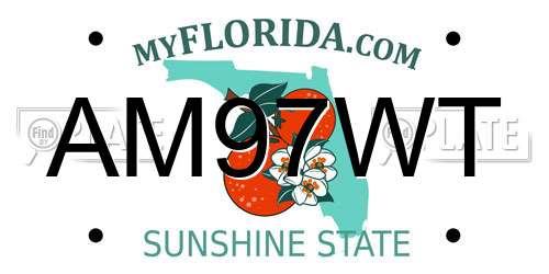 AM97WT Florida License Plate