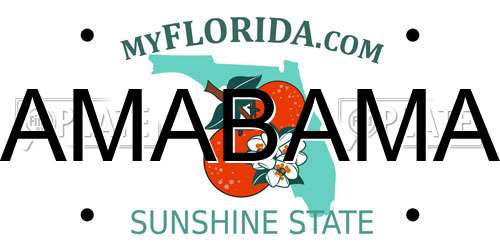 AMABAMA Florida License Plate
