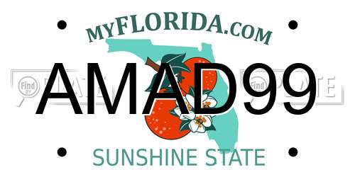 AMAD99 Florida License Plate