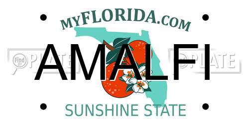AMALFI Florida License Plate