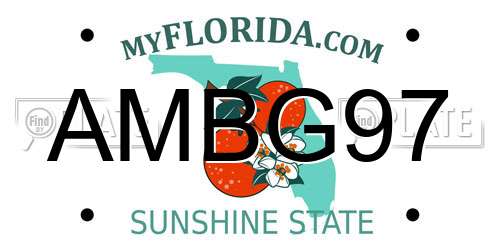 AMBG97 Florida License Plate