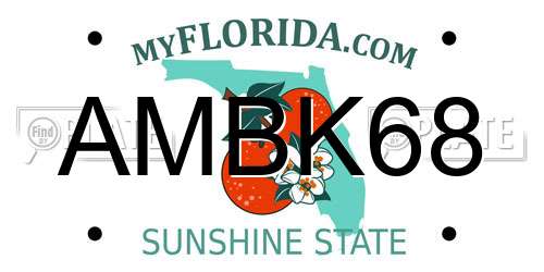 AMBK68 Florida License Plate