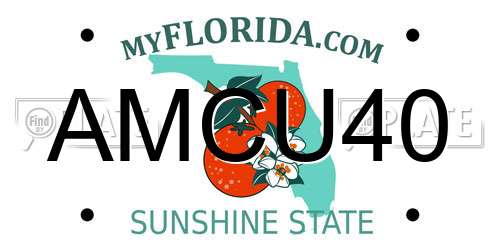 AMCU40 Florida License Plate